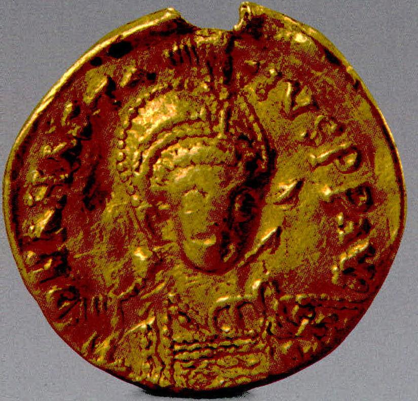 东罗马帝国狄奥多西斯二世半身像金币